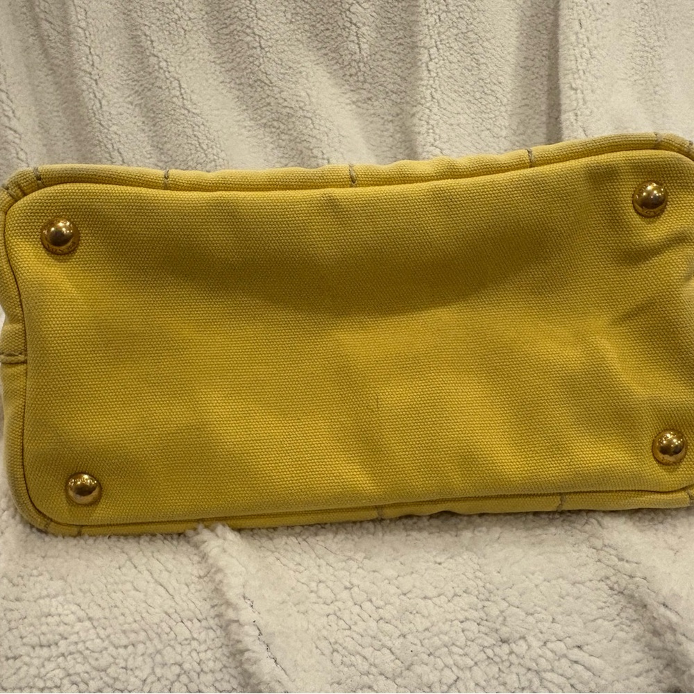 Yellow Prada Canapa Tote Canvas Mini - Picture 8 of 14
